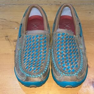 Twisted X Turquoise weave Mocs women’s